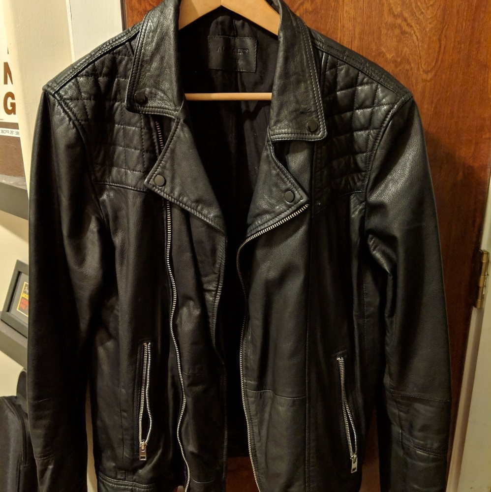 All Saints Men's Kushiro Leather Jacket (L)